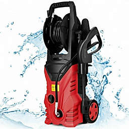 Costway 1800W 2030PSI Electric Pressure Washer Cleaner with Hose Reel-Red