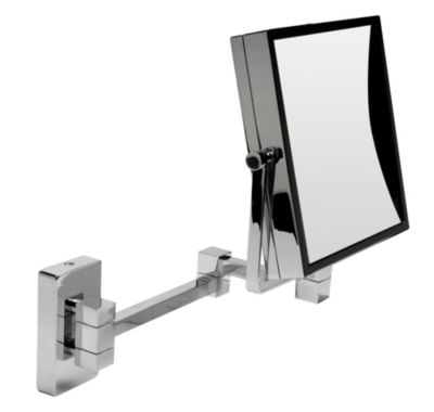 ALFI brand ABM8WS-PC Modern 8" Square Wall Mounted 5x Magnify Cosmetic Mirror - Polished Chrome