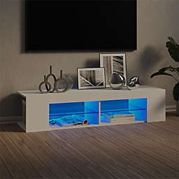 vidaXL TV Cabinet with LED Lights White 53.1