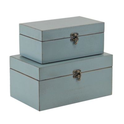 Set of 3 Imax Decorative Suitcase Storage Boxes Purple Green & Blue NWT 