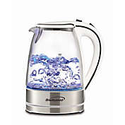 Brentwood 1.7L Tempered Glass Tea Kettle in White