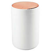 mDesign Plastic Small Round Trash Can Wastebasket, Swing Lid