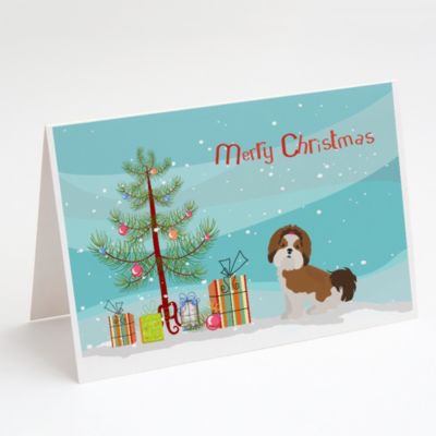 CAIRN TERRIER AND CORGI SINGLE DOG PRINT GREETING CHRISTMAS CARD 
