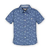 Hope & Henry Boys&#39; Poplin Short Sleeve Button Down Shirt (Coastal Blue Floral, 18-24 Months)