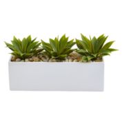 Nearly Natural 13" Agave Succulent Artificial Plant in Rectangular Planter