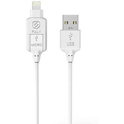 Scosche - Charge & Sync Lightning/Micro USB MFI to USB-C Cable 3ft White Strikeline