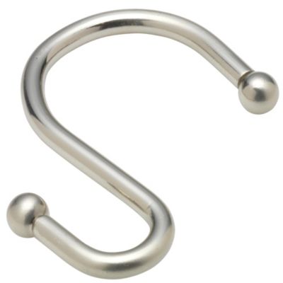 Carnation Home "C" Shower Curtain Hooks in Brushed Nickel 