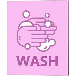 Metaverse Art Girl's Bathroom Task-Wash by Color Me Happy 16-Inch x 20-Inch Canvas Wall Art