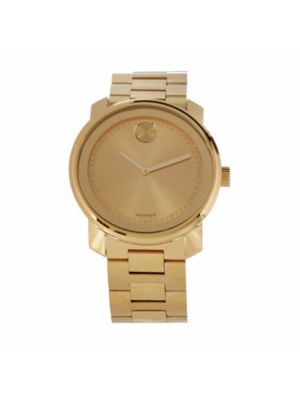 Movado Mens Bold 3600258 Champagne Dial Yellow Gold-Plated Watch