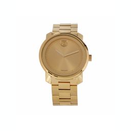 Movado Mens Bold 3600258 Champagne Dial Yellow Gold-Plated Watch