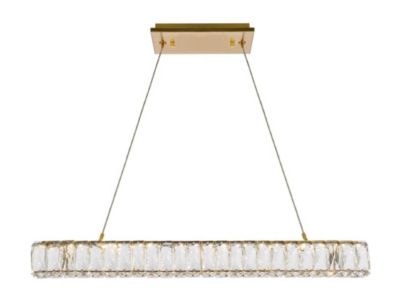 Elegant Lighting Home Decorative Monroe 31 inch LED linear pendant - Gold