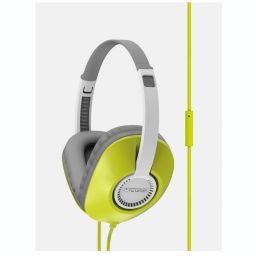 Koss - Headphone over ear 3.5mm with inline mic d profile shape for superior sound quality tangle free 4ft cord ® green