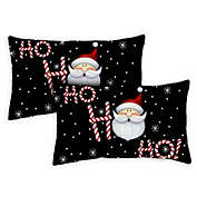 Toland Home Garden Set of 2 Christmas "Ho Ho Ho" Santa Outdoor Patio Throw Pillow Covers 19"