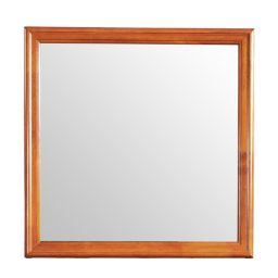 Passion Furniture 38 in. x 38 in. Classic Square Wood Framed Dresser Mirror - Oak