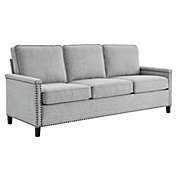 Modway Furniture Ashton Upholstered Fabric Sofa, Light Gray