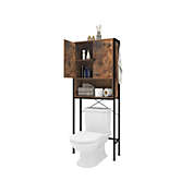 Natureasy  Over the toilet Cabinet Bathroom Shelves Organizer with 3-Tier Adjustable Shelf and 2 Hooks