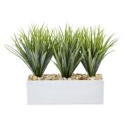 Nearly Natural 17" Artificial Vanilla Grass in Rectangular Planter