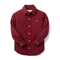 Hope & Henry Toddler Boys' Long Sleeve Poplin Button Down Shirt, Red, 4
