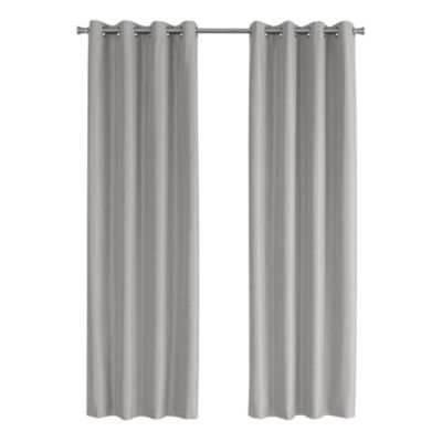 Monarch Specialties I 9836 Curtain Panel - 2pcs / 52"W X 95"H Silver Solid Blackout