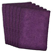 Contemporary Home Living Set of 6 Eggplant Purple Microfiber Rectangular Dish Towels 15.75" x 23.75"