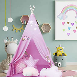 Atlasonix Teepee Tent for Kids   Unicorn Tepee Play Tent Indoor and Outdoor   Tipee Tent for Girls and Boys   Children's Best Tee Playhouse Fort   Portable Tent w/ Convenient Carry Case