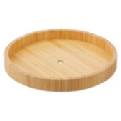 mDesign Lazy Susan Turntable Food Storage Container, 9" Round - Natural