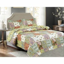 Legacy Decor 3 PCS Paisley Stitched Pinsonic Reversible Lightweight All Season Bedspread Quilt Coverlet Oversize, King Size