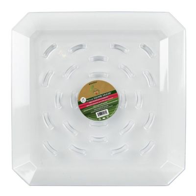 Plastec Square Recycled Plant Saucer, Clear 14 Inches