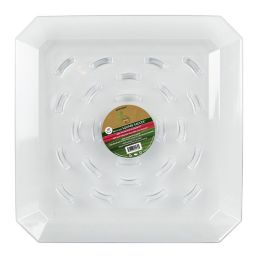Plastec Square Recycled Plant Saucer, Clear 14 Inches