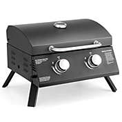 Slickblue 2-Burner Propane Gas Grill 20000 BTU Outdoor Portable with Thermometer