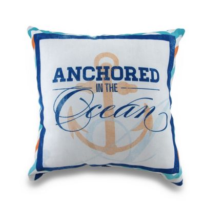 Manual Anchored In The Ocean In/Outdoor Nautical Theme Decorative Throw Pillow 18in.