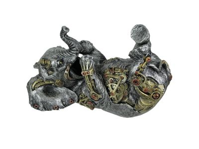 Everspring Metallic Steampunk Elephant Decorative Single Bottle Tabletop Wine Holder Stand