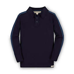 Hope & Henry Boys' Long Sleeve Sweater Polo (Blue, 18-24 Months)