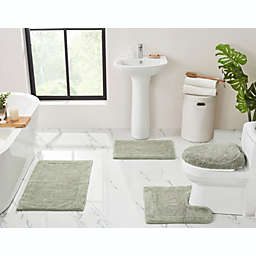 Edge Collection Sage 100% Cotton Rectangle Bath Rug - Better Trends