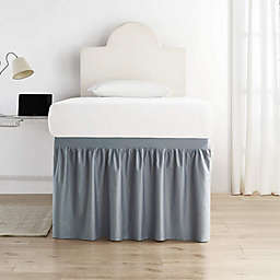 DormCo Dorm Sized Cotton Bed Skirt Panel with Ties (1 Panel) - Slate Gray