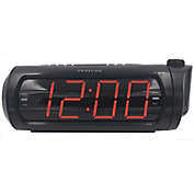Proscan - Dual Alarm Clock Radio, Projects Time to Wall or Ceiling, 1.8&quot; Screen, Black