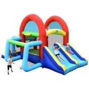 Slickblue Inflatable Jumping Castle Bounce House with Dual Slides without Blower