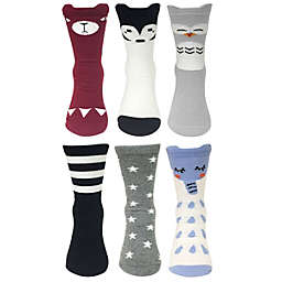 Wrapables My Best Buddy Socks for Baby (Set of 6), Nocturnal Friends / Nocturnal Friends