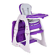 Slickblue 3 in 1 Infant Table and Chair Set Baby High Chair-Purple