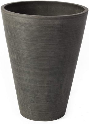 Algreen Products (#16230) Valencia Round Planter Pot, Textured Charcoal, 18"