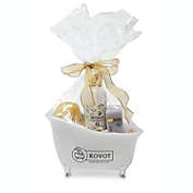 KOVOT Bath Tub Gift Set - Home Gift Spa Basket - Goat Milk Lotion & Soap Set -Includes Lotion, Soap Bar and Cupcake Soap Embedded Sea Sponge (Lavender Lemon)