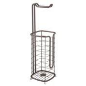 mDesign Metal Free Standing Toilet Paper Stand/Dispenser - Holds 4 Rolls