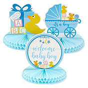 Blue Panda 6 Pack Boy Baby Shower Table Decorations, Yellow Duck Honeycomb Centerpieces (8.25 x 7.5 In)