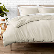 Bare Home Linen Duvet Cover and Sham Set - Premium Ultra-Soft Linen - Hypoallergenic, Easy Care (Queen, Soft White)
