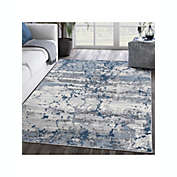 Abani Rugs MIST MIS100A Abstract Concrete Wall Grey Blue Area Rug