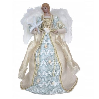 Santa's Workshop Coastal Angel Christmas Tree Topper 16 Inch Multicolor