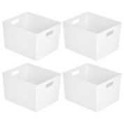 mDesign Plastic Desk Organizer Bin for Home, Office, 4 Pack