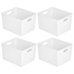 mDesign Plastic Desk Organizer Bin for Home, Office, 4 Pack