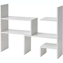 DormCo Yak About It Compact Adjustable Dorm Desk Bookshelf - White