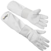 Honey Keeper Beekeeping Gloves - Goatskin Leather with Ventilated Canvas Sleeve and Elastic Cuff